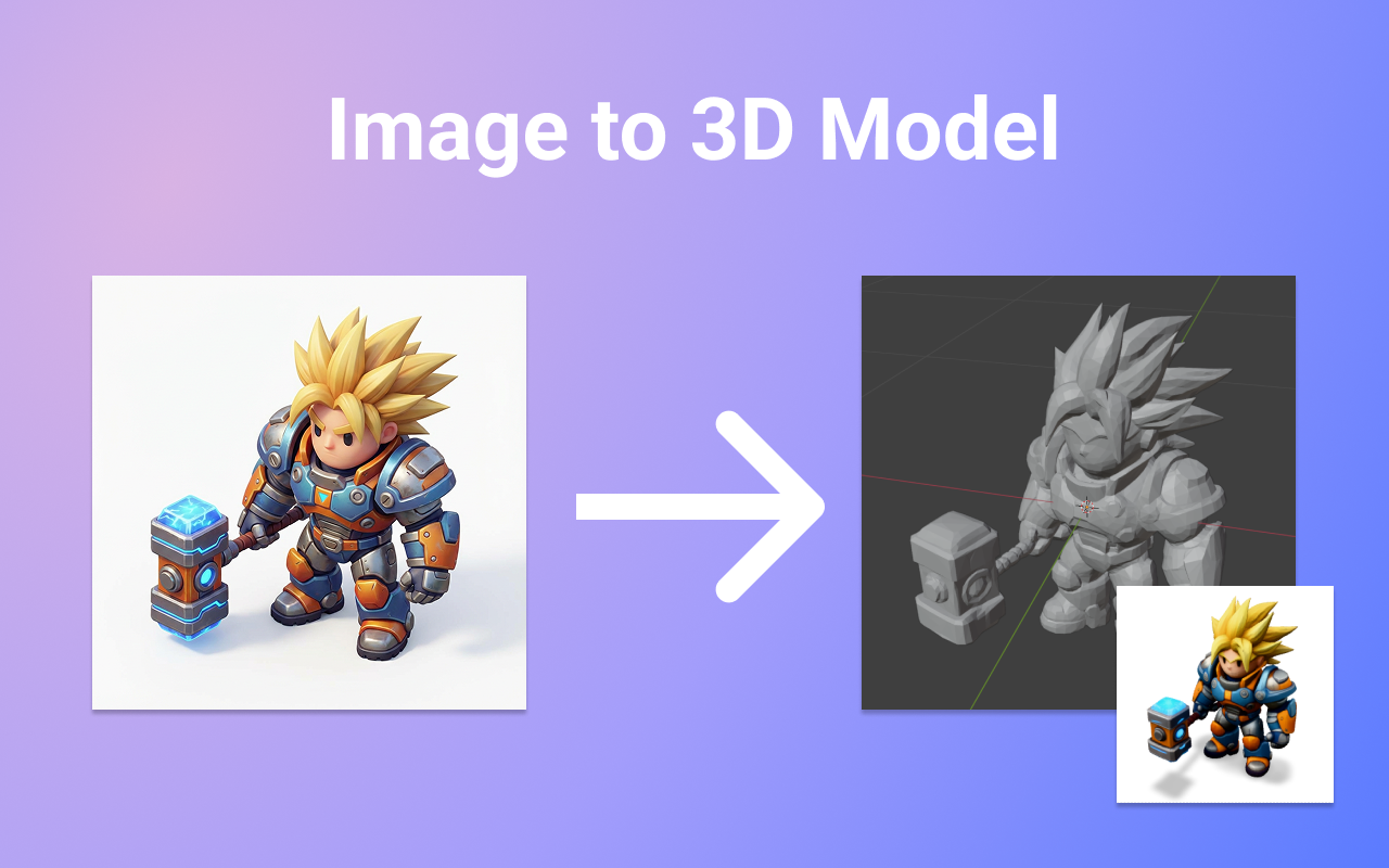 Image to 3D Model interface preview